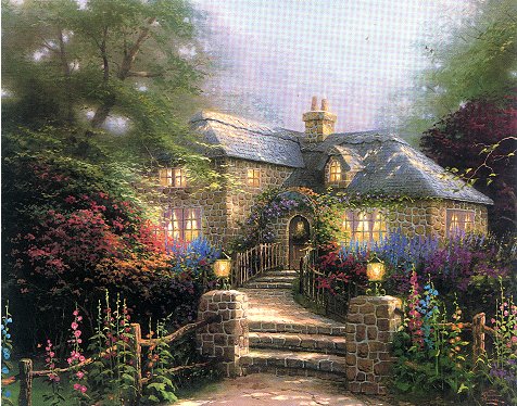 (image for) Handmade oil painting Copy paintings of famous artists Thomas Kinkade's painting. No.117 - Click Image to Close